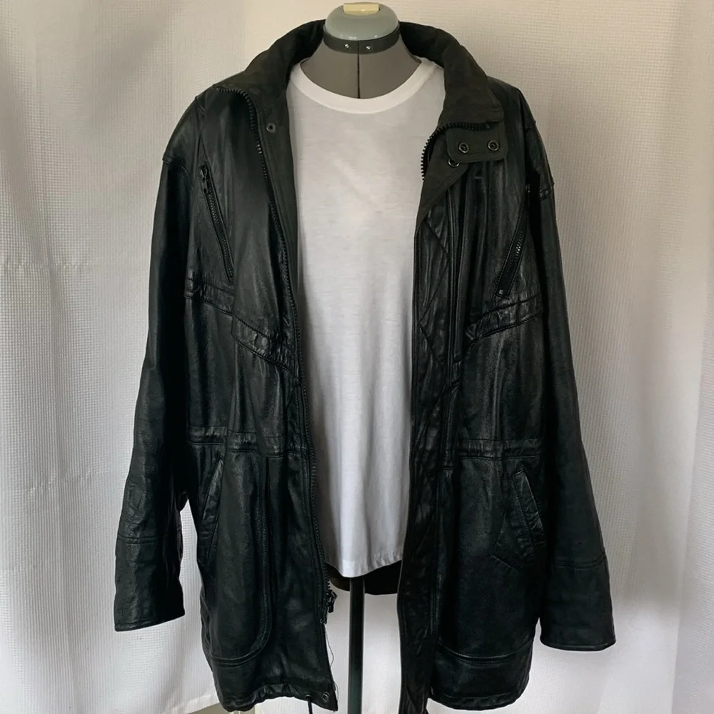 Vintage Wilson Leathers genuine 100% leather jacket Size XL - Picture 3 of 10